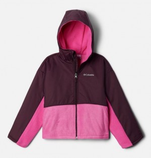 Kids' Columbia Benton Springs™ Hooded Sherpa Fleece Jackets Pink | US-JZVBXN-310