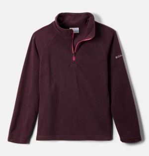 Kids' Columbia Glacial™ Fleece Quarter Zip Pullover Burgundy | US-TPNFJO-683