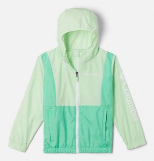 Kids' Columbia Lily Basin™ Hooded Windbreaker Yellow / Green | US-PZDYTF-267