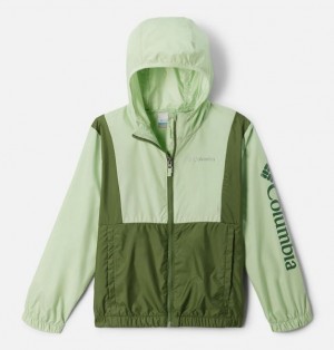 Kids' Columbia Lily Basin™ Hooded Windbreaker Olive | US-DGCYLA-250