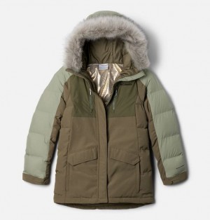 Kids' Columbia Marquam Peak Fusion™ III Parka Jackets Grey / Green | US-AIXQMK-319