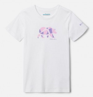 Kids' Columbia Mission Lake™ Graphic Casual Cotton T-Shirt White | US-JEYXPI-429