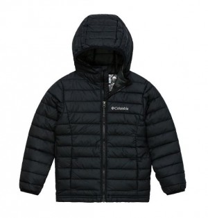 Kids' Columbia Powder Lite™ II Hooded Insulated Jackets Black | US-SVOJYX-026