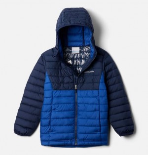 Kids' Columbia Powder Lite™ II Hooded Insulated Jackets Blue / Navy | US-AUOTDG-563