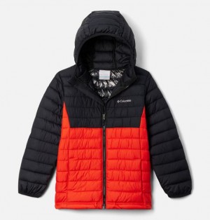 Kids' Columbia Powder Lite™ II Hooded Insulated Jackets Black | US-WSXVZD-529