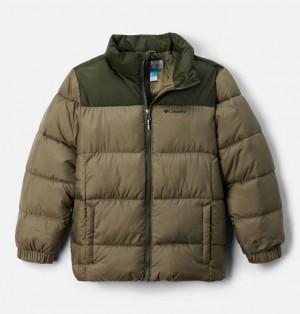 Kids' Columbia Puffect™ II Puffer Jacket Grey / Green | US-XFOTZQ-704