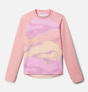 Kids' Columbia Sandy Shores™ Technical Printed Top T-Shirt Rose | US-UAKLZE-890