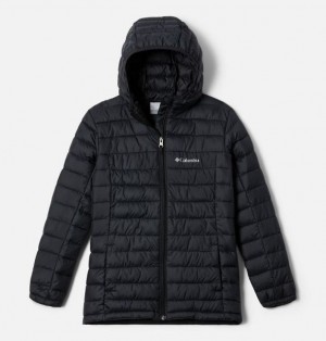 Kids' Columbia Silver Falls™ Insulated Hooded Jackets Black | US-LEQYRJ-486