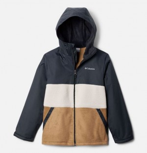 Kids' Columbia Steens Mountain™ II Novelty Hooded Fleece Jackets Dark Grey / Black | US-NPJLTX-623