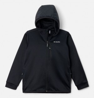 Kids' Columbia Tech™ Hooded Fleece Jackets Black | US-LTOJDW-583