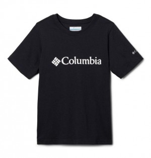 Kids' Columbia Valley Creek™ Graphic Casual Cotton T-Shirt Black | US-AFBKZQ-597