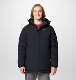 Men Columbia Aldercrest™ II Hooded Down Parka Jackets Black | US-CTGWZY-623