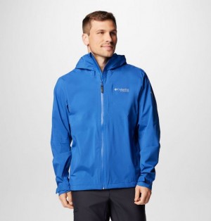 Men Columbia Ampli-Dry™ III Waterproof Hiking Shell Jackets Blue | US-AOGZNQ-592