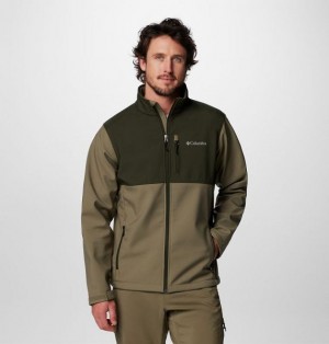 Men Columbia Ascender™ Hiking Softshell Jackets Grey / Green | US-YFAEWZ-013