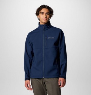 Men Columbia Ascender™ Hiking Softshell Jackets Navy | US-KZDCHA-705