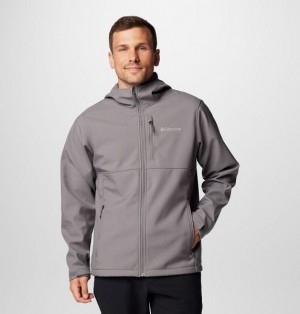 Men Columbia Ascender™ II Hooded Softshell Hiking Jackets Grey | US-AUIXKS-079