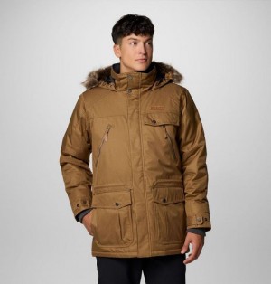 Men Columbia Barlow Pass TurboDown™ II Waterproof Down Jackets Brown | US-ACPMXF-903