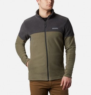 Men Columbia Basin Trail™ Full Zip Fleece Grey / Green / Dark Grey | US-UKYPAB-791