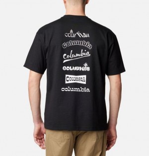 Men Columbia Burnt Lake™ Graphic T-Shirt Black | US-GJRSUN-391