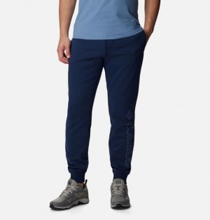 Men Columbia CSC Logo™ Fleece II Joggers Navy / Grey | US-DIQEFC-364