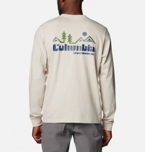 Men Columbia CSC™ Seasonal Logo LS T-Shirt Dark Grey | US-FKJSNO-628