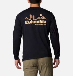 Men Columbia CSC™ Seasonal Logo LS T-Shirt Black | US-MTFCJP-085