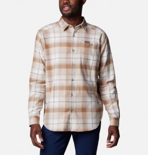 Men Columbia Cornell Woods™ Flannel Shirts Dark Grey Multicolor | US-UYHMLF-389