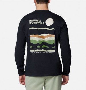 Men Columbia Explorers Canyon™ Long Sleeve T-Shirt Black | US-LGJINX-840