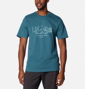 Men Columbia Explorers Canyon™ T-Shirt Blue | US-EFKDYA-280