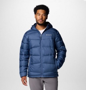 Men Columbia Fivemile Butte™ II Hooded Puffer Jacket Dark Blue | US-IMKQDO-934