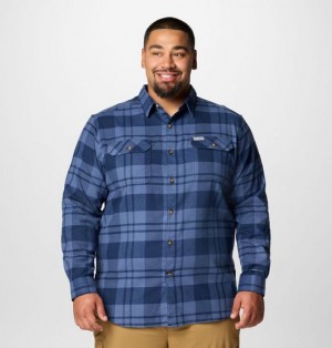 Men Columbia Flare Gun™ Stretch Flannel Shirts Navy | US-LCWPXH-497