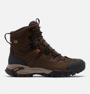 Men Columbia Geoterra Trek™ OutDry™ Leather Hiking Boots Dark Brown / Orange | US-VKOYBS-260