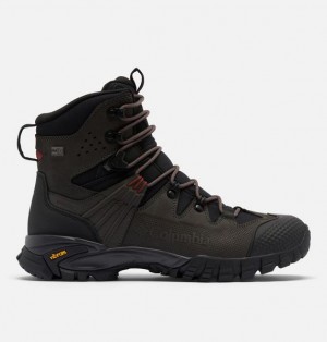 Men Columbia Geoterra Trek™ OutDry™ Leather Hiking Boots Black / Brown | US-IBNQMS-605