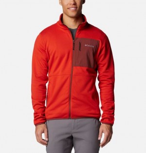 Men Columbia Hike™ II Technical Fleece Jackets Red / Red / Brown | US-AFHORV-847