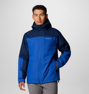 Men Columbia Hikebound™ II Waterproof Hooded 3 In 1 Jackets Blue / Navy | US-EHOSQT-479