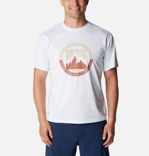 Men Columbia Ice Lake™ II Technical T-Shirt White | US-LHSYVC-657