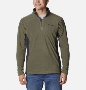 Men Columbia Klamath Range™ II Half Zip Fleece Grey / Green / Dark Grey | US-JMLDRA-073