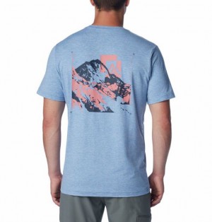 Men Columbia Kwick Hike™ Technical Graphic T-Shirt Blue | US-BAHMTV-675