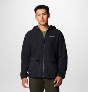 Men Columbia Landroamer™ Hooded Sherpa Fleece Jackets Black | US-NQEWBS-265