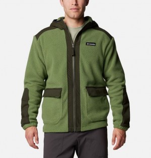 Men Columbia Landroamer™ Hooded Sherpa Fleece Jackets Green | US-OGBSAI-542