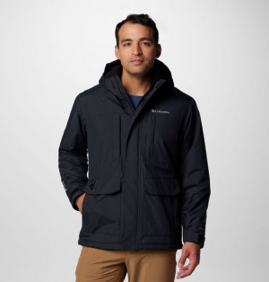 Men Columbia Landroamer™ Sherpa Lined Waterproof Hooded Jackets Black | US-MBQWAT-809