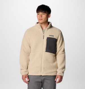 Men Columbia Mountainside™ Heavyweight Fleece Khaki / Dark Grey | US-GATMHY-980