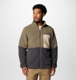 Men Columbia Mountainside™ Heavyweight Fleece Grey / Green / Dark Grey / Khaki | US-GSAKDC-820