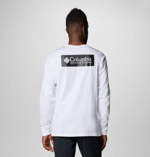 Men Columbia North Cascades™ Long Sleeve T-Shirt White | US-HUYVQO-518