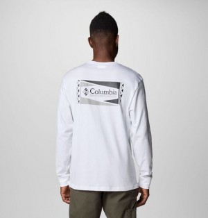 Men Columbia North Cascades™ Long Sleeve T-Shirt White | US-FKUMZL-856