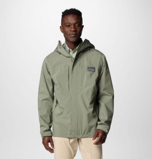 Men Columbia PFG Mackenzie River™ Waterproof Hooded Jackets Grey / Green | US-YTKOSX-043