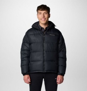 Men Columbia Pike Lake™ II Hooded Puffer Jacket Black | US-BSJOFN-106