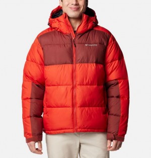 Men Columbia Pike Lake™ II Hooded Puffer Jacket Red / Brown | US-WRVZFJ-324