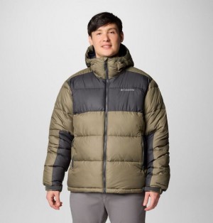 Men Columbia Pike Lake™ II Hooded Puffer Jacket Grey / Green / Dark Grey | US-XQHKOD-378