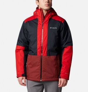 Men Columbia Point Park™ II Waterproof Insulated Jackets Red / Black / Brown | US-RNEFVT-023